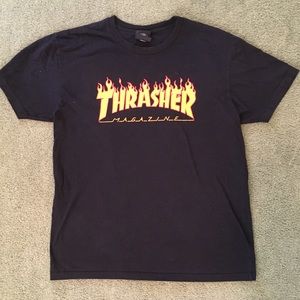 Thrasher Fire Logo Graphic Tee Shirt